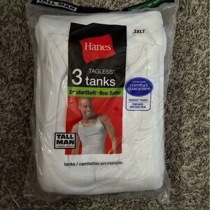 Hanes White Tagless 3-Pack Tanks (tall-NWT)